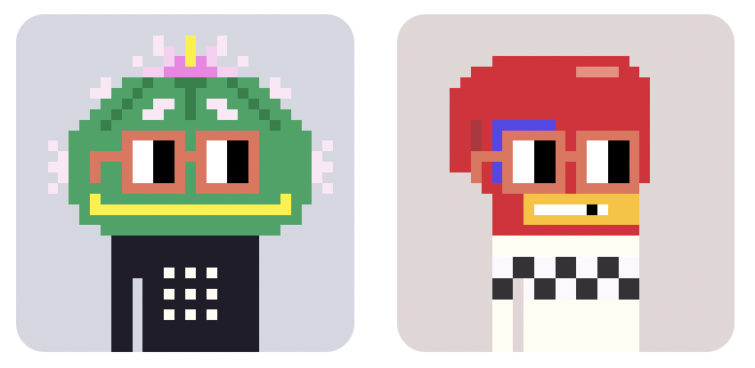 TIL the <a href="/nounsdao/">Nouns.eth</a> Guava glasses and Watermelon glasses are the same colour