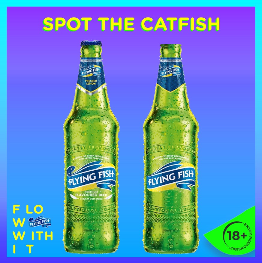 FlyingFish on X: This Ad wants to see how quickly you can spot the  Refreshingly Fruity Flavour from a catfish? Using #Flyday, name the 5  differences between bottles A and B. RT