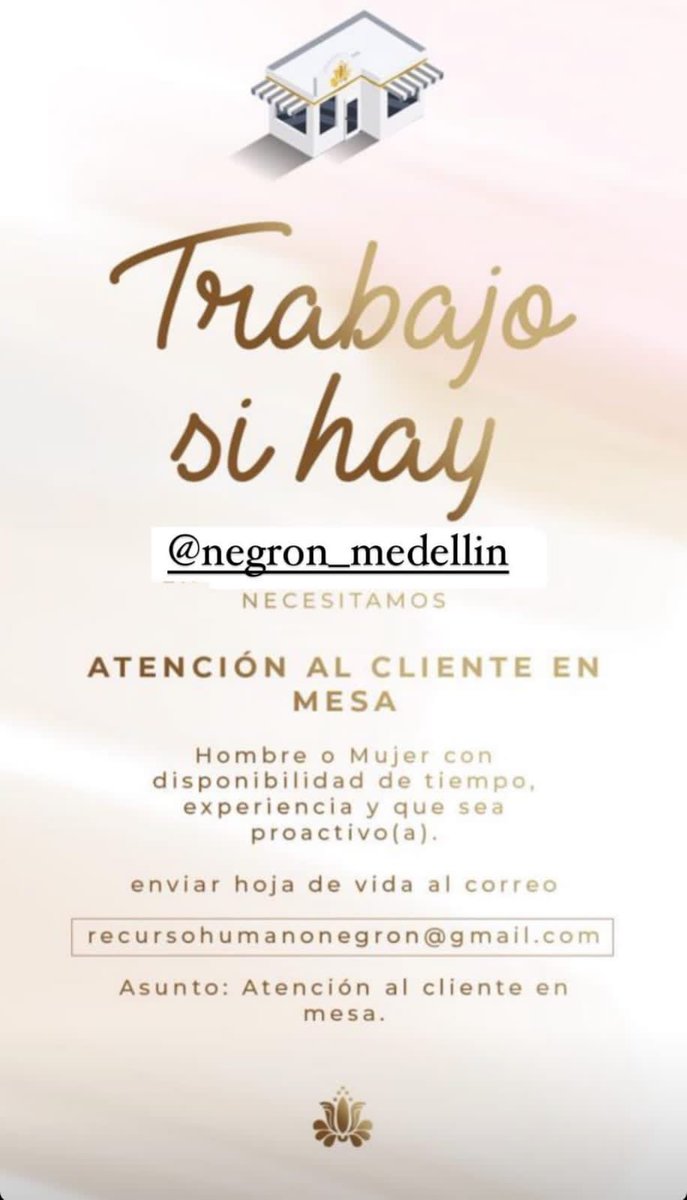 petercamachoc's tweet photo. Buen día gente trabajadora de Medellín #TrabajoSiHay la marca santandereana #NEGRON llegó a #Medellin y está buscando personal. Me pueden escribir o remitirse a los medios de comunicación que están publicados! https://t.co/x0KECI7FiU