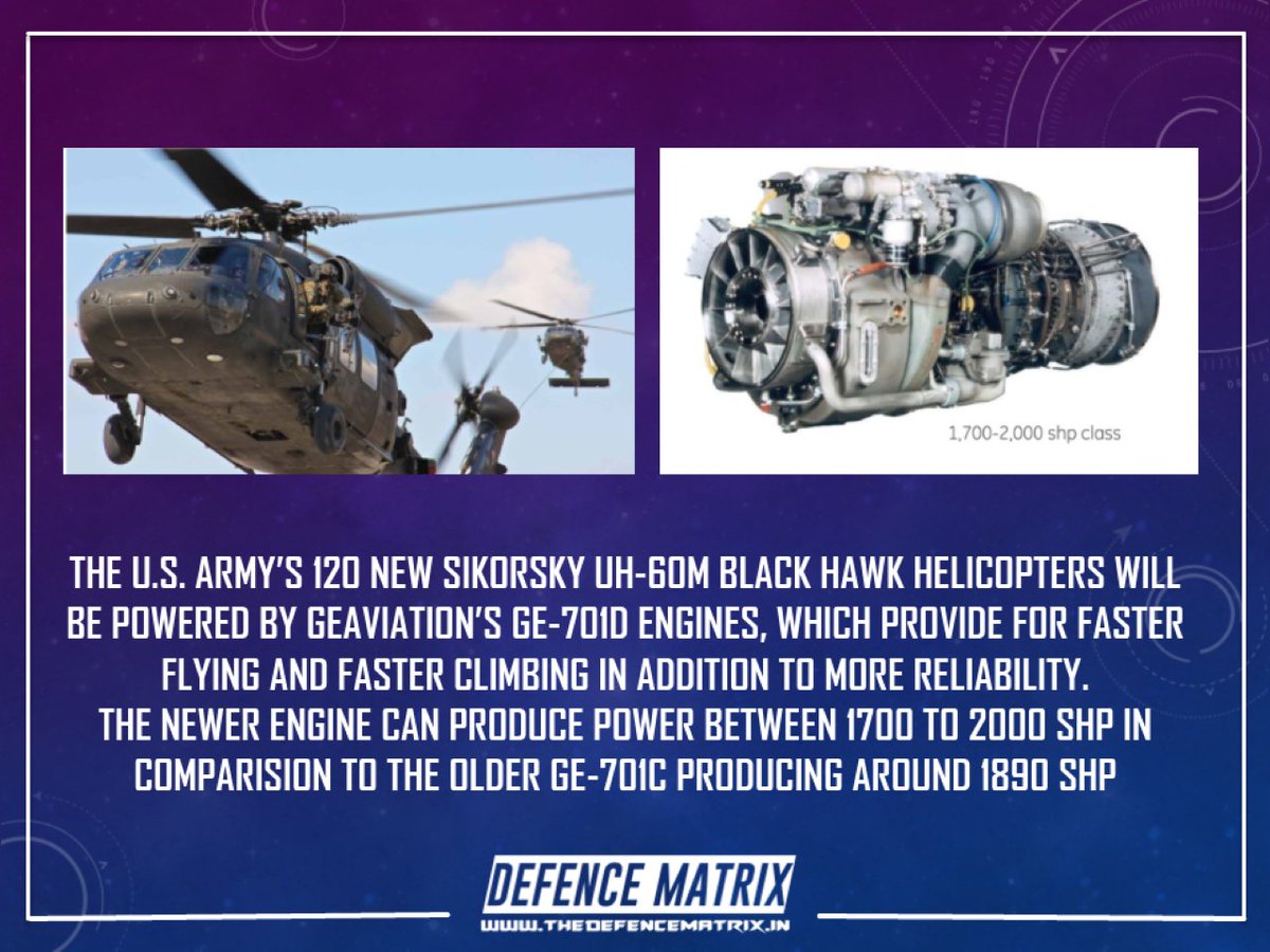 New @GEAviation engines on the US Army's latest UH-60M Black hawks.