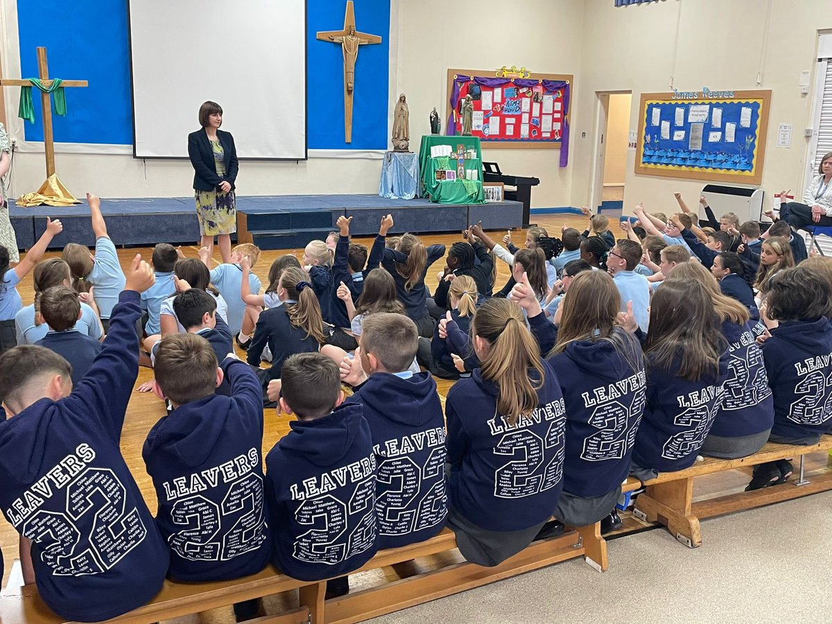 bphillipsonMP's tweet photo. Fantastic to speak to @St_Leonards_RC school assembly this morning.

The children had searching questions about my work as their MP, how they can help to protect our environment, and solutions to the cost of living crisis.

Thanks to the head &amp; staff for the opportunity to visit. https://t.co/29dM4pCJ8R