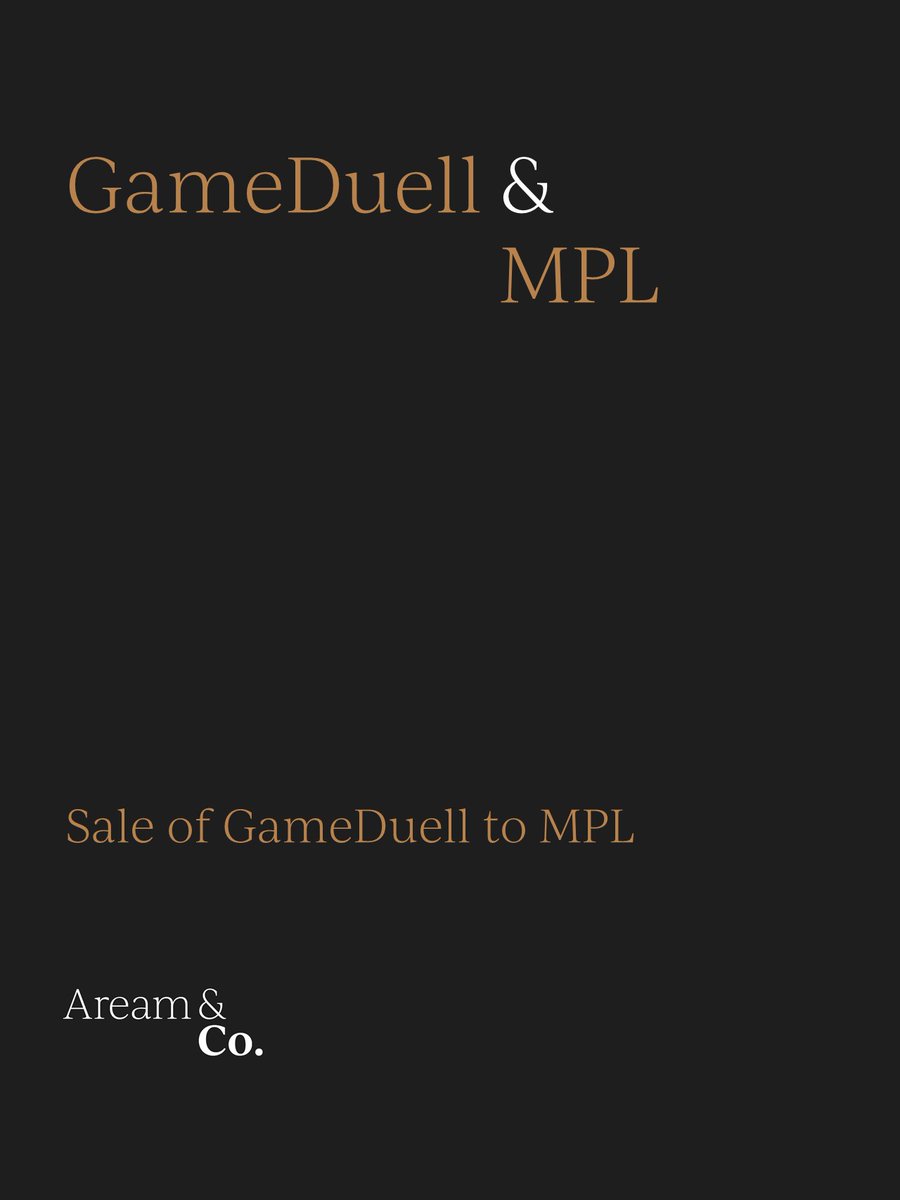 aream_co's tweet photo. Congratulations to GameDuell GmbH on its sale to Mobile Premier League (MPL). It's been a pleasure to work with Kai, Boris, Michael and the rest of the GameDuell team on this landmark transaction in the Skill Gaming segment. We are excited for your road ahead with MPL. https://t.co/1J2sN3I2bZ