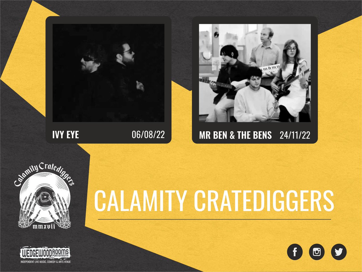 WedgewoodRooms's tweet photo. More exciting gigs from @CalmtyCrtdiggrs coming up! Essential for fans of cutting edge alternative music😎

@ivyeyeofficial w/ @iamtashhills, South Coast Ghosts &amp; @OurPropaganda

@MrBenAndTheBens w/ @fsbband

Get your tickets from https://t.co/dvpM23RKOl https://t.co/lWH0yJYpu5