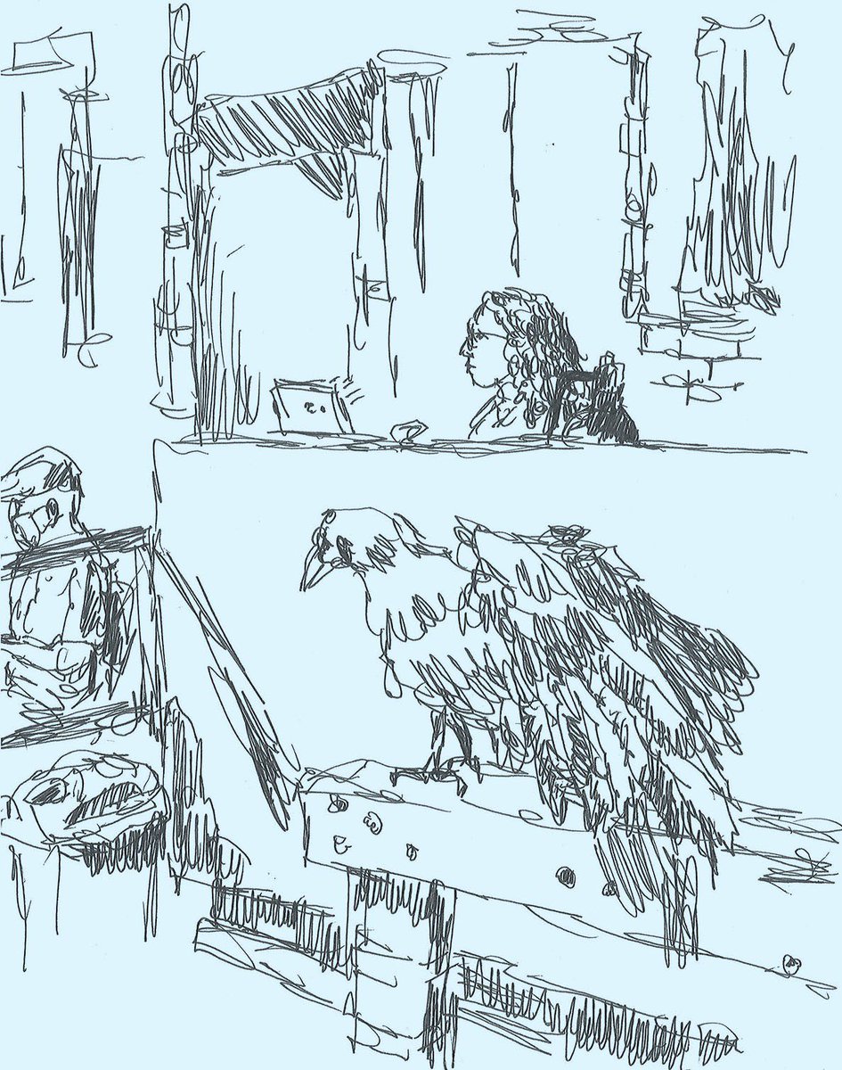 ajkrolikowski's tweet photo. Roll Play: An Improvised Adventure
It’s the fifth year for the city’s favorite interactive D&amp;D show. Get tickets to see it yourself! More shows this Friday and Saturday. And July 24th and 31st. #bluesketches #rollplay The audience waits, the black bird perches near the techie. https://t.co/gpZCcuGaGK