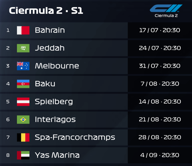 Ciermula's tweet photo. 🏁 ¡RACE DAY!
🏆 Ciermula 2
🇧🇭 GP Bahrain 
⌚ 20:30 PM (Hora peninsular)
📺https://t.co/ELiJNdEWC4 https://t.co/pgt6Mgt61N
