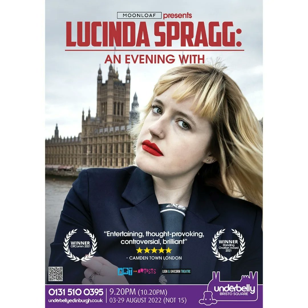 moon_loaf's tweet photo. oooooOOOOOooooo!!!! 

See Lucinda at @edfringe @FollowTheCow for the price of only 5 of your £s! 

- Use code: seizethemooment
- Offer lasts until Sunday @ midnight
- Available for performances 3rd - 7th August
- All tickets £5 + booking fee

GWAAAAAN

🎟https://t.co/8pRQwxHcT1 https://t.co/icZRi38l55