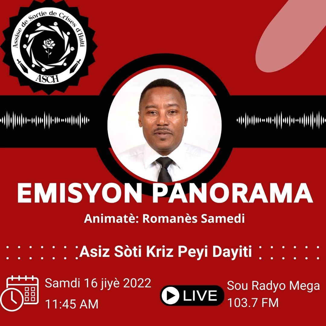 assiseht2022's tweet photo. Bonjou/Bonswa Entènèt,
Dr. Jean Paleme Mathurin se envite emisyon Panorama ke Romanès Samedi anime sou radyo Mega 103.7 FM demen samdi 16 jiyè a a 11è45 nan maten.
Branche tout moun! https://t.co/hP2dAvNlTW