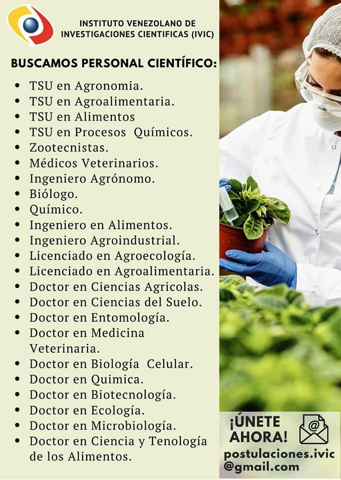fonacit_ve's tweet photo. #Dato ¡Atentos! El @IVIC_oficial abre convocatoria laboral en diferentes áreas científicas ¡Postúlate YA! 👩‍🔬🔬🇻🇪  #15Jul #CrecimientoProductivo https://t.co/Es78FxjYZ7