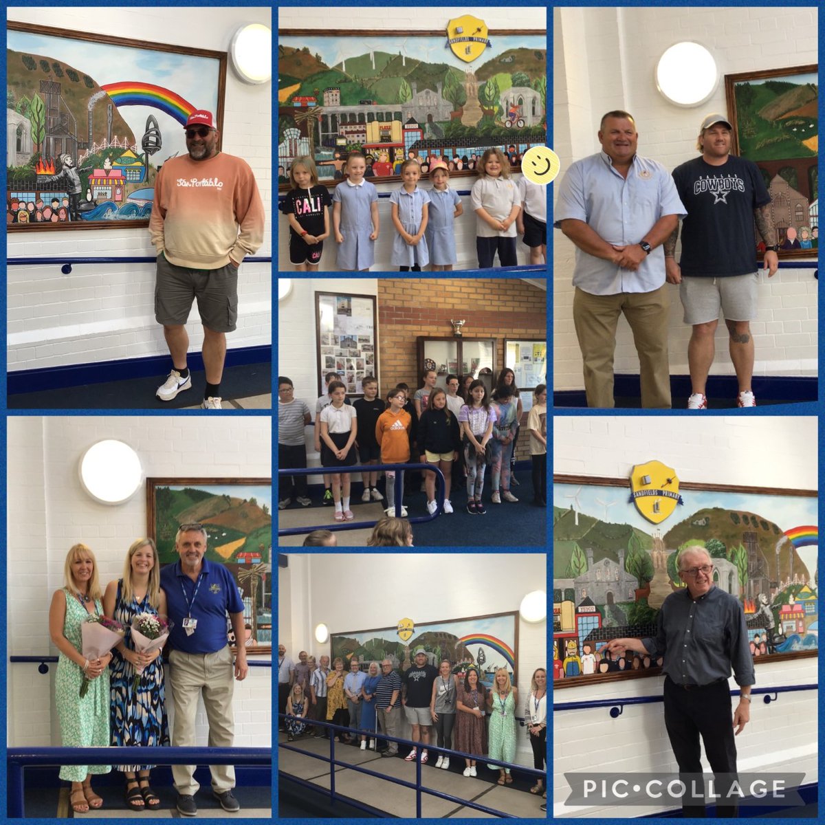 Sandfields_Pri's tweet photo. Thank you @richardhibbard2,Andrew Dacey, @sanpabloking, David Davies, school governors, staff, parents and pupils for making our mural unveiling a success! #sfpearts #sfphwb #PortTalbot #community #Sandfields_Pri #sfparticle29 #sfparticle30 https://t.co/I84Fc1AYLL