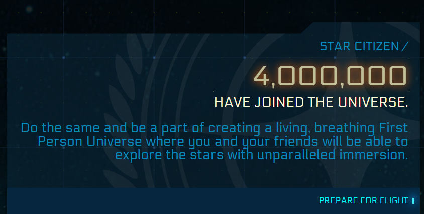 Our shared universe is only made possible because of the support and passion from you. All 4 million of you! 

o7