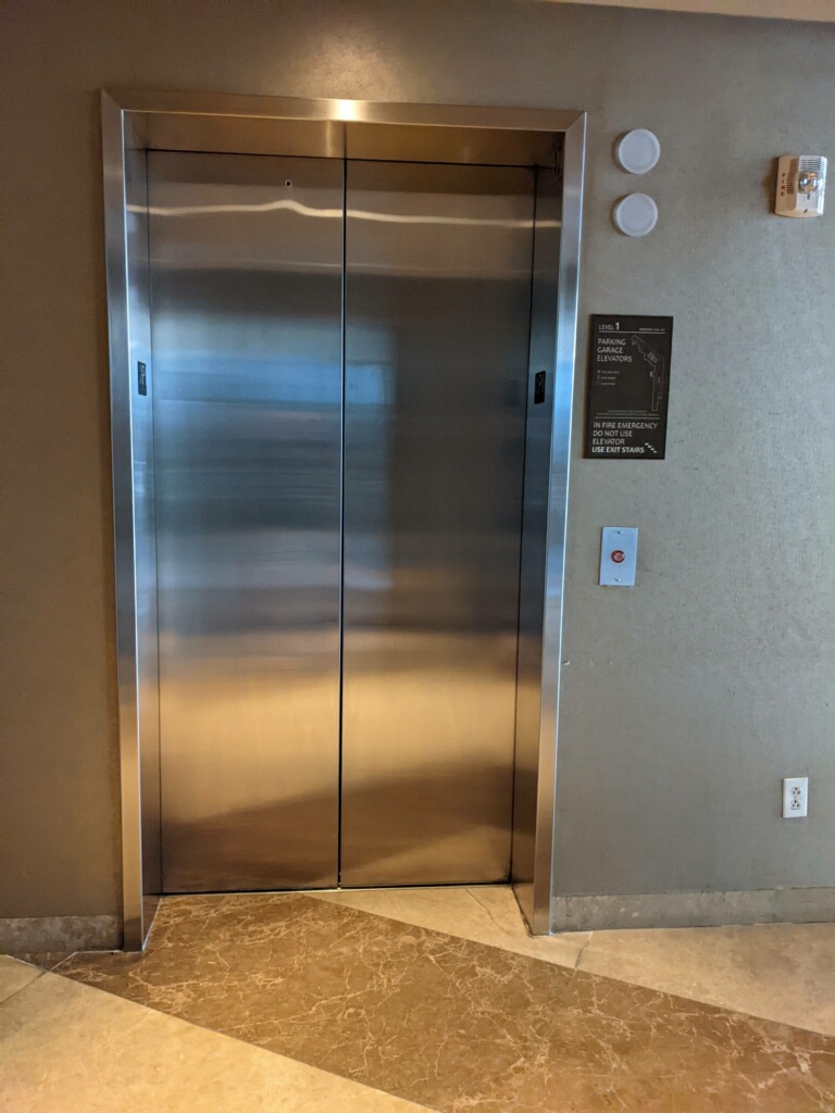 TXDisabledCrew's tweet photo. Here is a map of the convention center. We are scoping out where the accessible elevator is but it appears that the one in C155 is only access to the parking garage &amp; the others are not accessible.  @texasdemocrats #TXDemocraticConvention @KieferOdell https://t.co/bdUiK97jZz