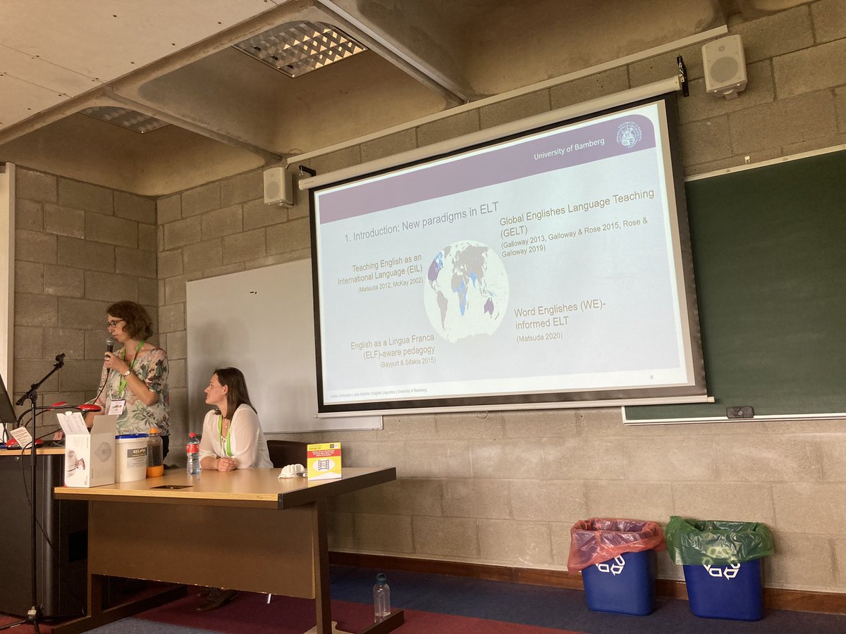 Carina Großmann and Julia Schlüter present their research on a corpus literacy intervention study in an ELF context #TALC2022
