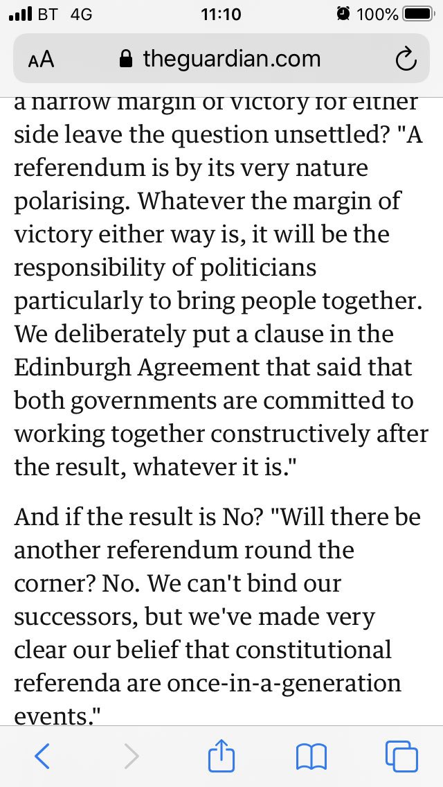 “It was a sound bite” says natty meme. 

Yet <a href="/NicolaSturgeon/">Nicola Sturgeon</a> seems to think it was very precise and very specific.