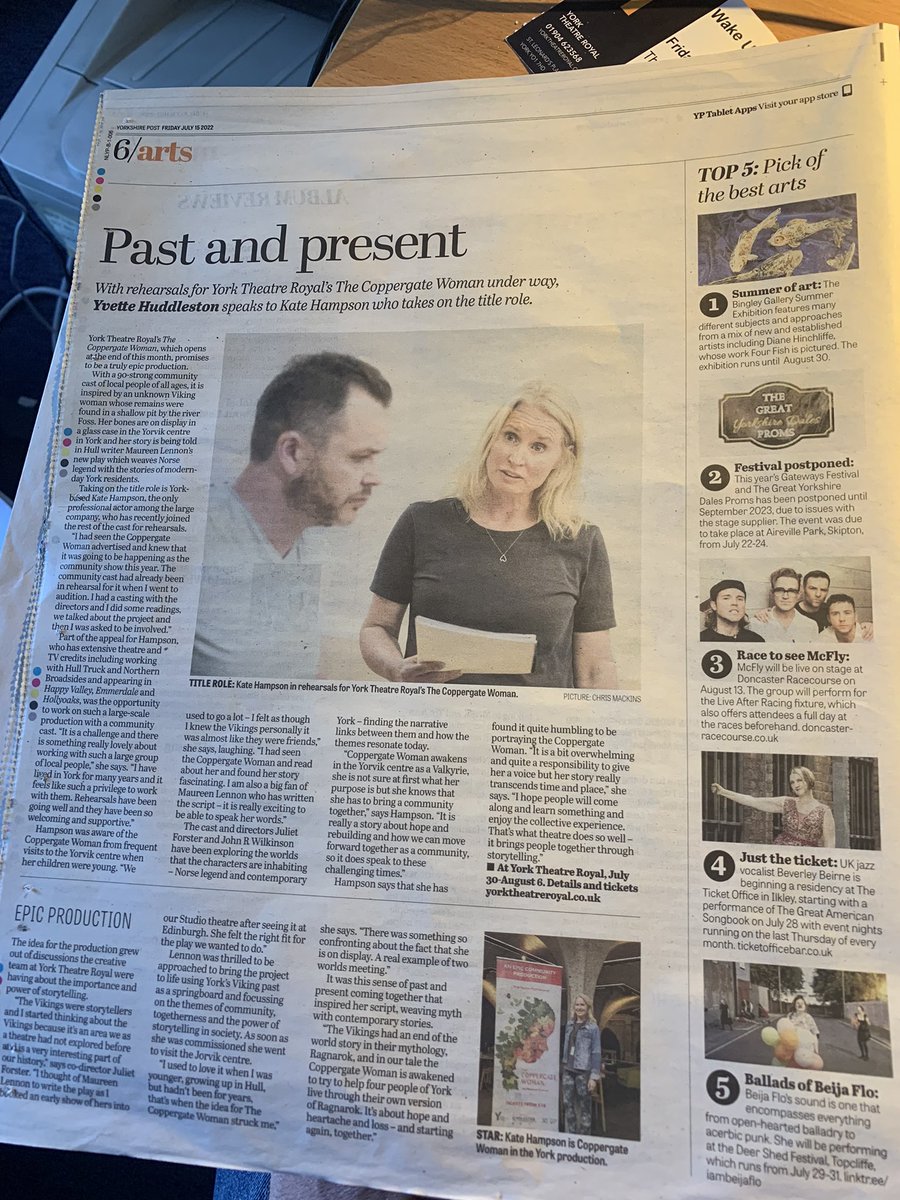 tomwbird's tweet photo. Fantastic @yorkshirepost piece about @YorkTheatre #TheCoppergateWoman today, starring @HampsterKate & a hundred other Yorkies. Thanks for the coverage @JayMitchinson & team!
#York! COME & SEE
https://t.co/fmrEIAMwxX
@JulietForster02 @johnrwilkinson1 @Lennon0798 @JorvikViking https://t.co/U0phqB66WV