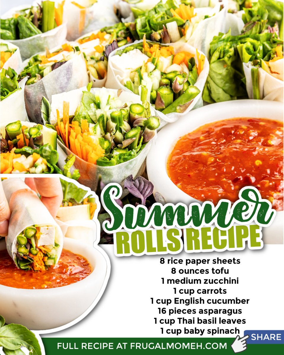 Light and refreshing, these healthy and delicious Thai Basil Zucchini Summer Rolls make the perfect appetizer, snack, or light meal.

Get the FULL recipe &gt;&gt; frugalmomeh.com/%ef%bf%bcthai-…