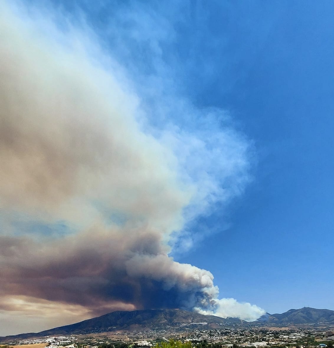 AnaBLunaR's tweet photo. Cómo duele esto. Qué pena más grande... Nuestro monte... Ánimo a todos los que trabajan en la extinción de este incendio... #IFMijas #MiMonte #NuestroMonte #MiCasa https://t.co/oWNn0aBYWz