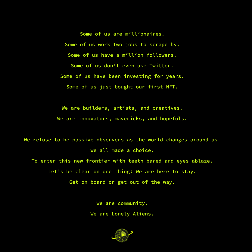 Trunk11291's tweet photo. We are @thelonelyaliens 👽 https://t.co/OI5wLJ7tG9