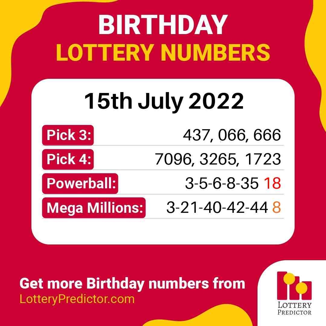 Birthday lottery numbers for Friday, 15th July 2022
#lottery #powerball #megamillions
https://t.co/FLDUYEX70d https://t.co/n230Hv4U6Z