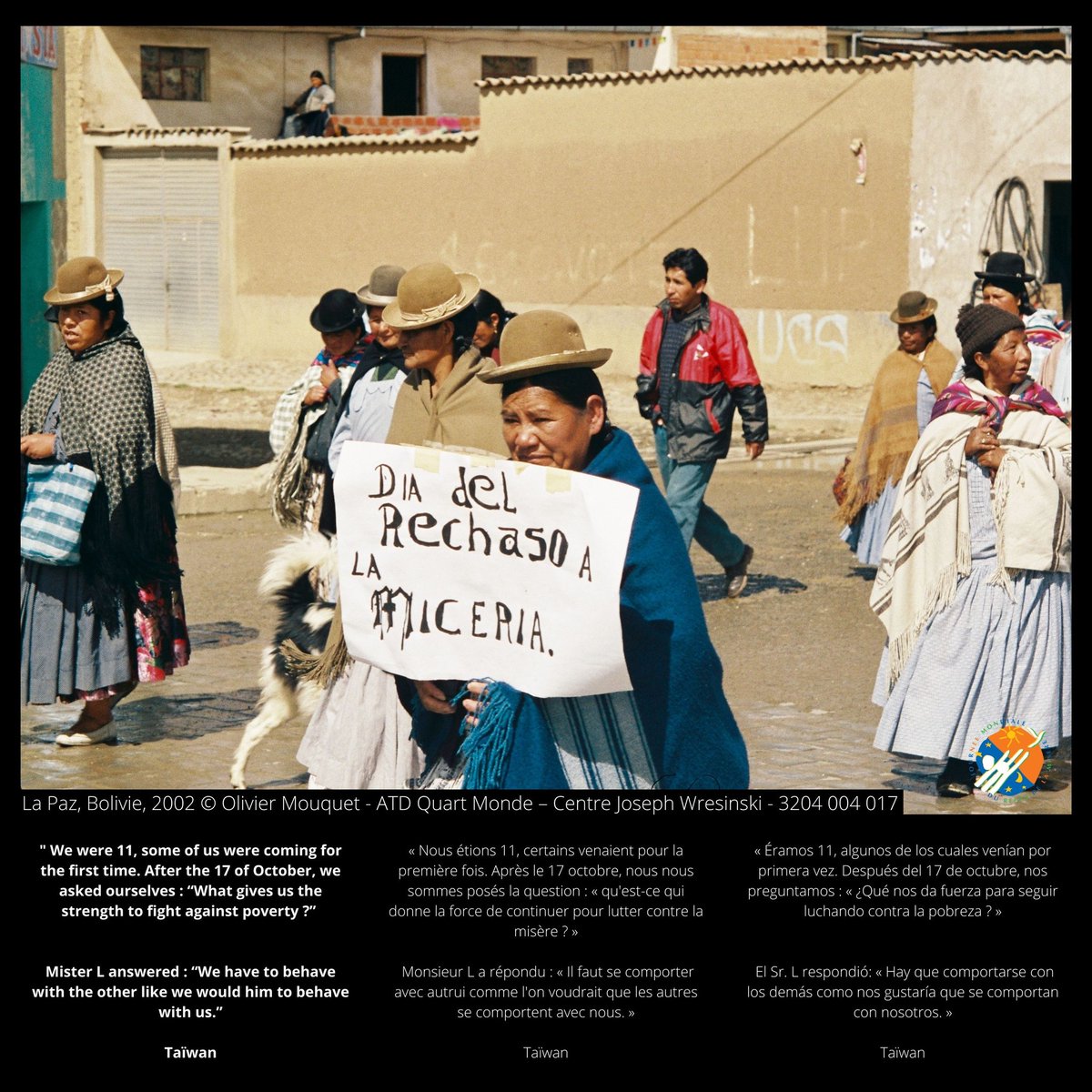 ico17president's tweet photo. 15/30 POVERTY  FIGHTERS-PEACE BUILDERS  PHOTO EXHIBITION prepared by Collectif France Refuser de la Misère for the 30th Anniversary of the International Day for the Eradication of Poverty. Thanks to all involved. #IDEP30, #ICO17, #ATDfourthworld #RefuserLaMisere #WDOP35 https://t.co/4VXtcOH5DF