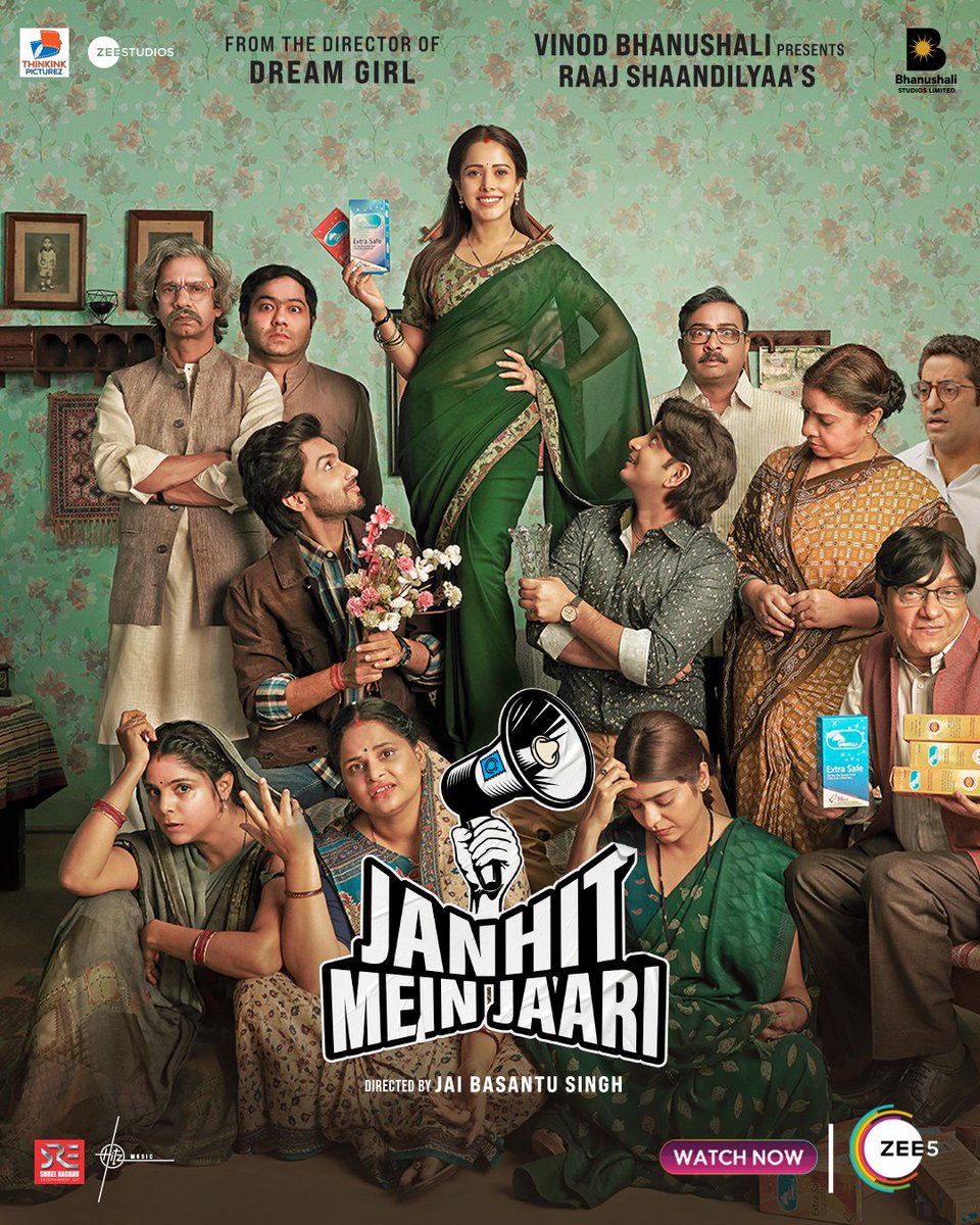 'JANHIT MEIN JAARI' NOW STREAMING ON ZEE5... After winning critical acclaim, #JanhitMeinJaari - a comedy with a strong message, starring #NushrrattBharuccha - is now streaming on @ZEE5India... Watch it!
#ZarooratNahiZaroori
#JanhitMeinJaariOnZEE5