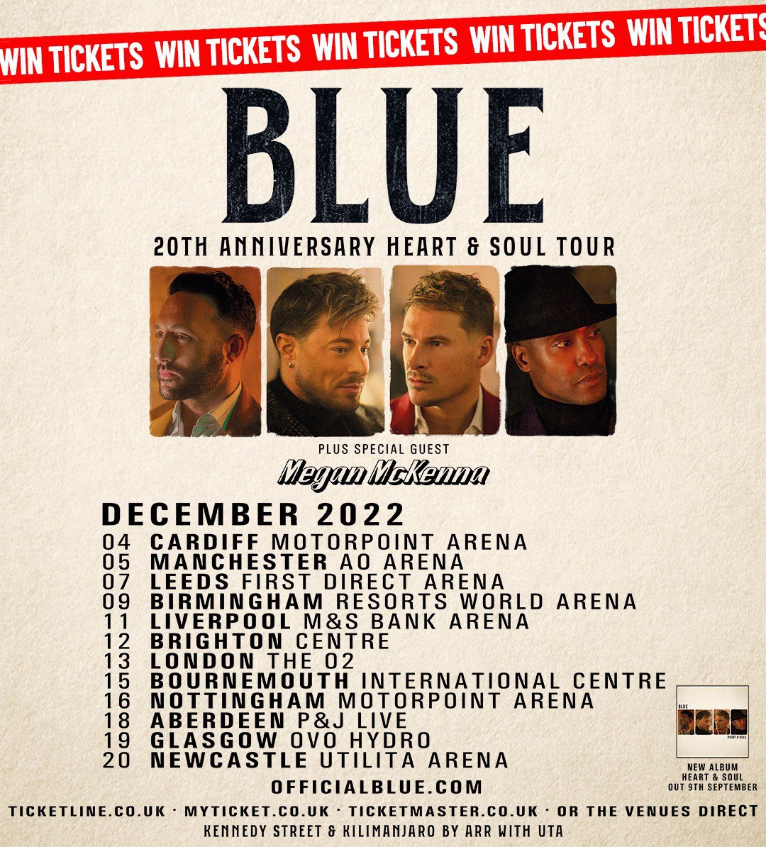COMPETITION! Fancy joining us on tour in December? We're giving away TWO tickets for you and a mate to a show of your choice with a MEET &amp; GREET. To enter, sign up to our mailing list at Blue.lnk.to/signuptowinnq. For an extra entry, retweet this post and tag who you’d bring below.