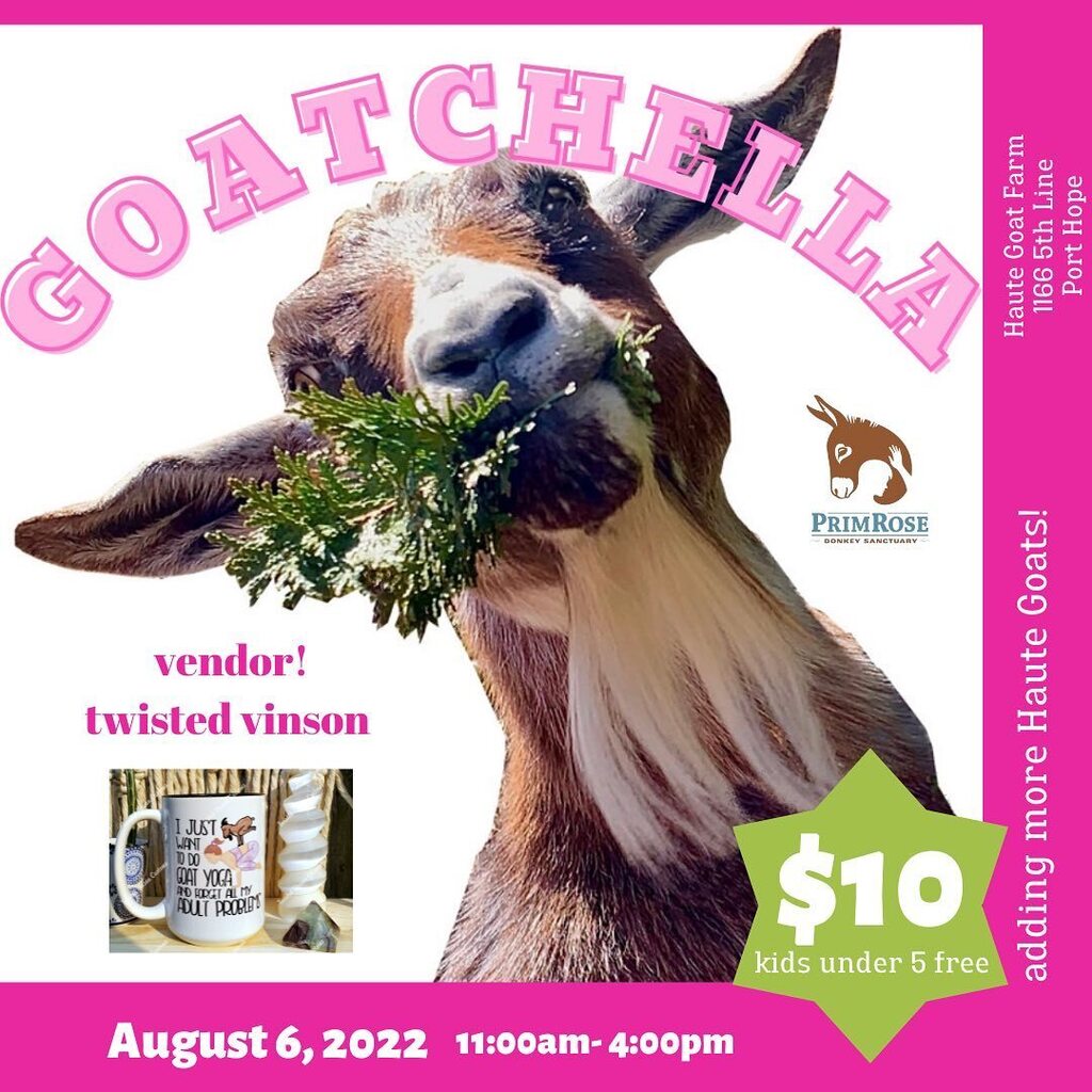 We have 30+ local VENDORS coming to GOATCHELLA!

Come support our wonderfully talented friends and pick up some fantastic artisan treats and treasures!

GOATCHELLA is a one day event that Celebrates Local! Celebrates Farms! and Celebrates Goats!

Our sec… instagr.am/p/CgB3_IluAqb/