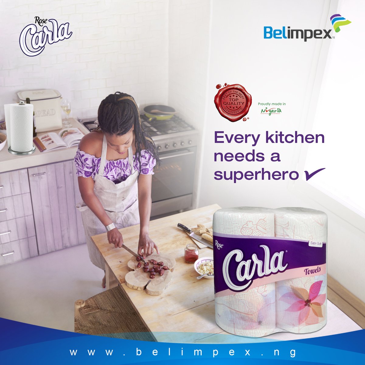 belimpexlimited's tweet photo. Every kitchen needs a superhero and a sidekick.

That's You and your trusted kitchen sidekick, Rose Carla super absorbent kitchen towel to the rescue...every day and twice on the weekend.

#RoseCarla #Superabsorbent #Kitchentowel #belimpex https://t.co/qioLnwfdyq