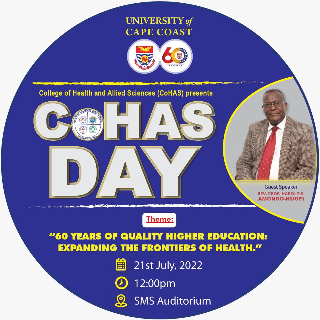 UCCGH_Official's tweet photo. UCC@60 Anniversary Celebrations: College of Health and Allied Science Day. #UCC #CapeVars #UniversityofCompetitiveChoice #uccat60 #cohasucc
Date: Thursday, 21st July, 2022 https://t.co/gzGb9m8kFN