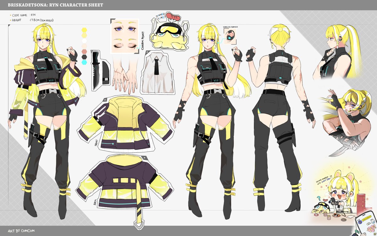 Comcomhey's tweet photo. Briskadetsona character sheet made to pair w/ @JLTea21 Yuguysona 

Code name: Ryn
Position in the VSF undercover squad front line and partly responsible for the VSF member's close combat training. 

Highkey loves her nee-san, don't mess with them ^^🔪

#Briskadetsona #Briskadets https://t.co/wdo9J3utCt