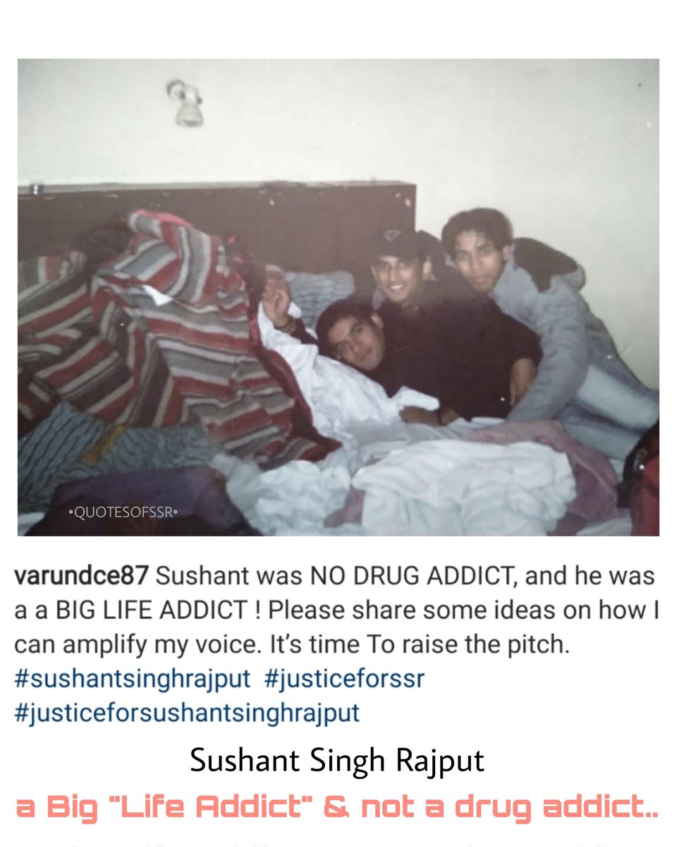 QUOTESOFSSR (@quotesofssr) on Twitter photo SUSHANT SINGH RAJPUT,
a big Life Addict, not a drug addict.
Today's Youth Icon, our Gem, <a href="/itsSSR/">Sushant Singh Rajput</a> ❤💫🦋
Forever in our hearts!♾
#SSR #JusticeForSushantSinghRajput
#justiceforssr SUSHANT SINGH RAJPUT,
a big Life Addict, not a drug addict.
Today's Youth Icon, our Gem, <a href="/itsSSR/">Sushant Singh Rajput</a> ❤💫🦋
Forever in our hearts!♾
#SSR #JusticeForSushantSinghRajput
#justiceforssr