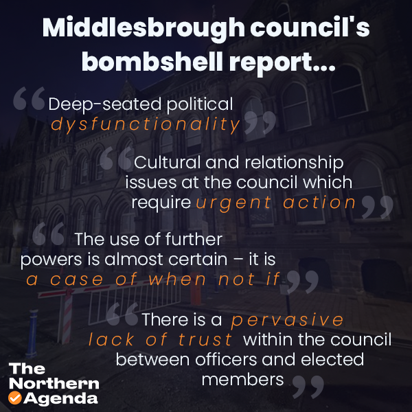 RobParsonsNorth's tweet image. Today&apos;s Northern Agenda newsletter leads on the toxic, dysfunctional town hall in Middlesbrough

Read the newsletter - featuring the story on the council&apos;s bombshell report by @EmilyCraigie - here: gazettelive.co.uk/news/uk-world-…

And sign up at thenorthernagenda.co.uk