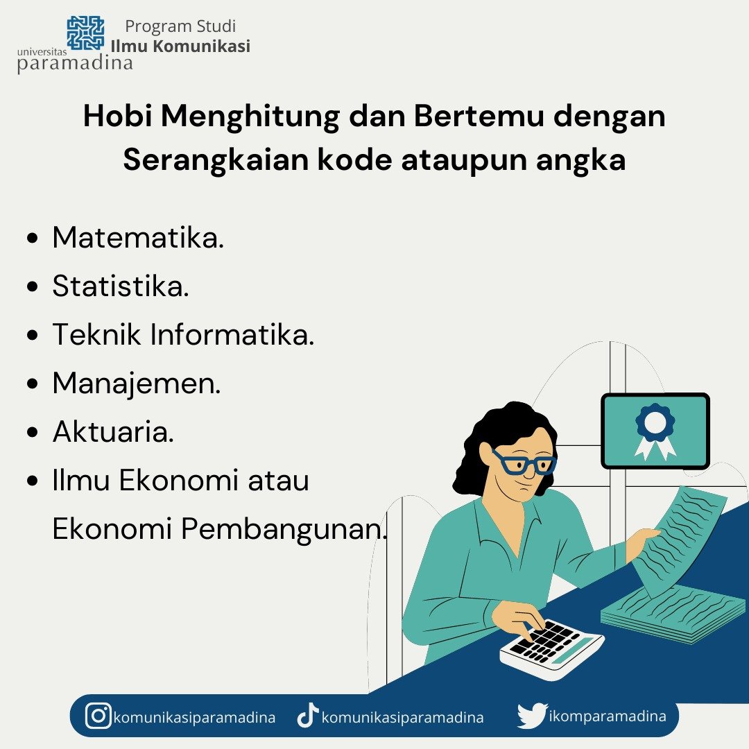 ikomparamadina's tweet image. Mengembangkan hobi melalui jalur perkuliahan? Emang bisa? Bisa banget lah. Sini Minkom bisikin jurusan yang sesuai dengan hobi kamu. Yuk dicek😉

#prodi #programstudi #hobi #akademik #universitas #rekomendasijurusan #ilmukomunikasi #universitasparamadina #kampusjakarta
