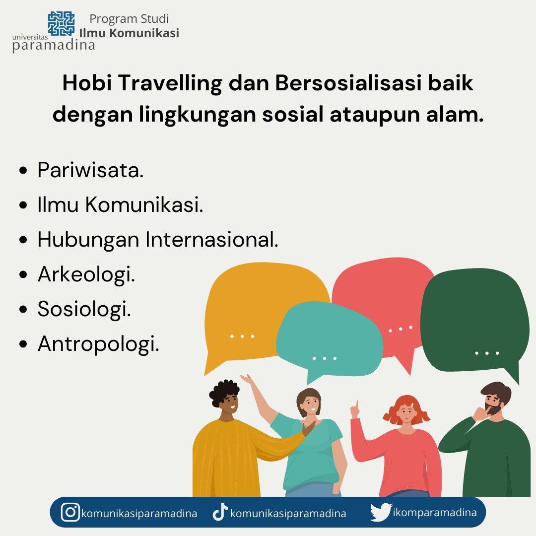 ikomparamadina's tweet image. Mengembangkan hobi melalui jalur perkuliahan? Emang bisa? Bisa banget lah. Sini Minkom bisikin jurusan yang sesuai dengan hobi kamu. Yuk dicek😉

#prodi #programstudi #hobi #akademik #universitas #rekomendasijurusan #ilmukomunikasi #universitasparamadina #kampusjakarta