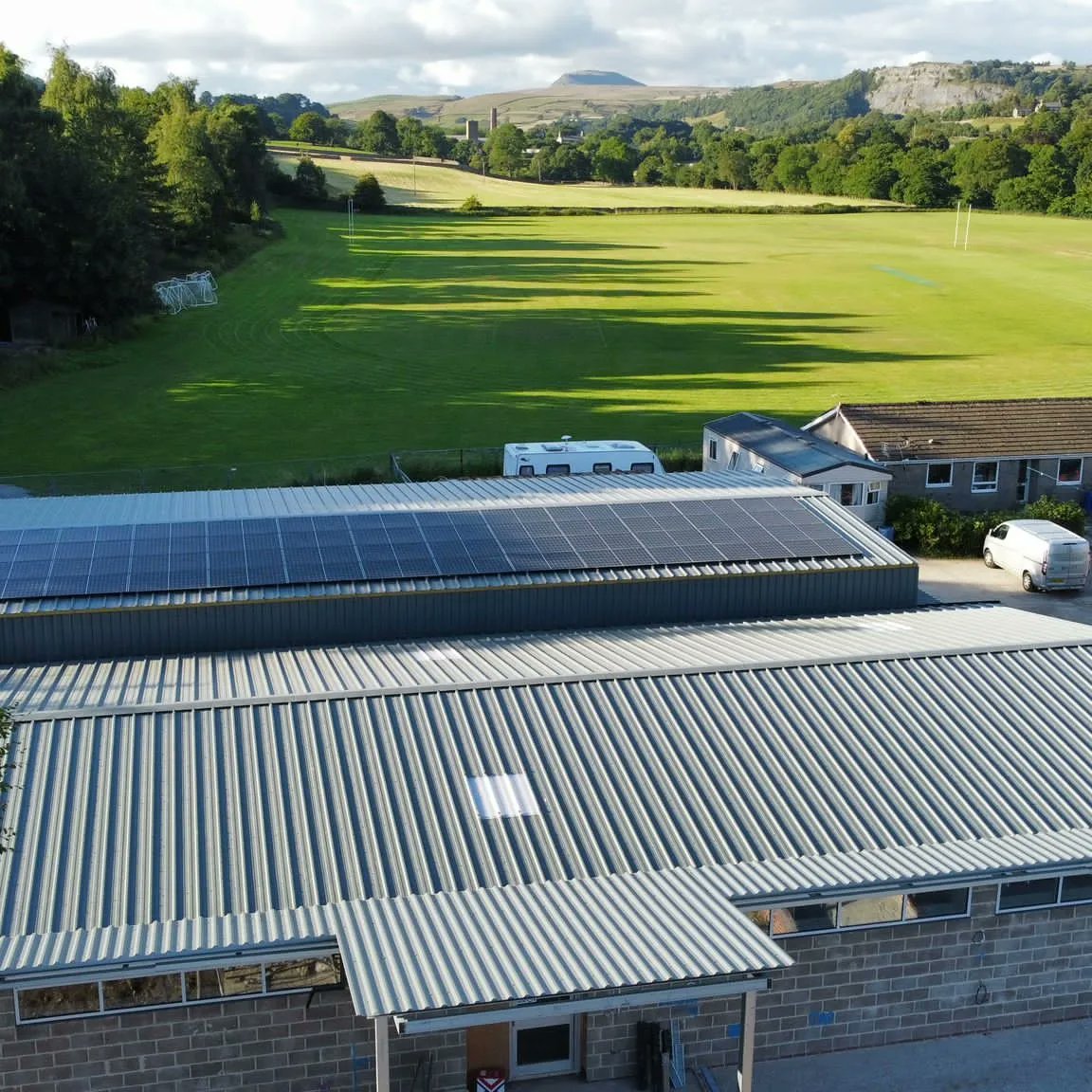 SettlePool's tweet photo. **SASP Redevelopment Update**
So we did it, with your support 🙏!
The new roof is on and the Solar Panels are in place.
All set for our reopening and ready to help us tackle our huge energy costs 🙈.
Thank you everyone!
Next week...we'll take a look inside the building  👀 👀. https://t.co/wWateN4M1V