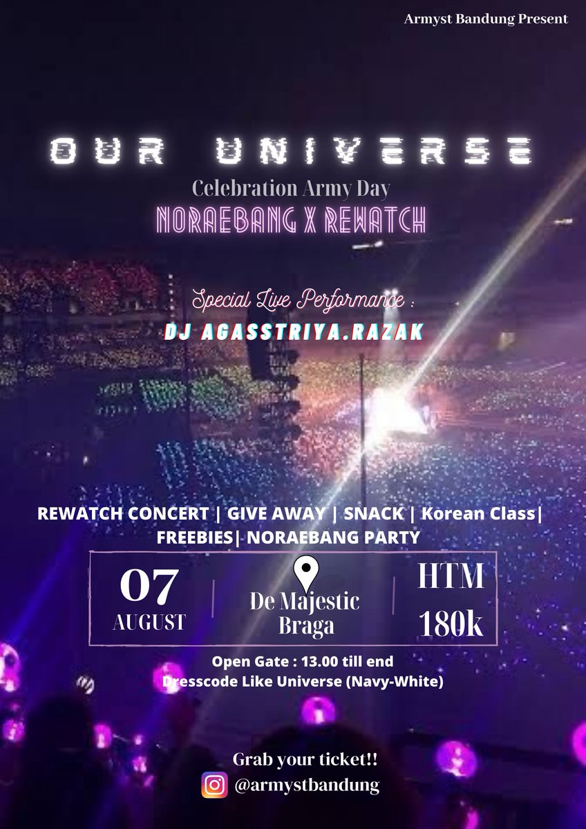 Augesa_12's tweet photo. Yuk noraebang bareng army bandung, more info check instagram armystbandung #bts #army #noraebang #nobar #party https://t.co/wwZ4ym8Mdh