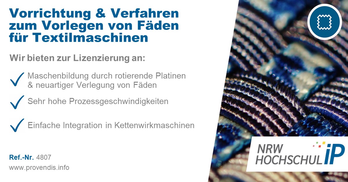 PROvendis's tweet photo. Highlight-#Technologie @HSNiederrhein: Neuartige Vorrichtung #HoWirk ermöglicht Hochgeschwindigkeitswirken 🧵 mit rotierenden Maschinenteilen. #Patentiertes Verfahren ist sehr gut bei Kettenwirkmaschinen integrierbar. https://t.co/IyF3yJNN6X #Textiltechnik #NRWHIP @NrwHochschulIP https://t.co/XYmuo8FPZ3