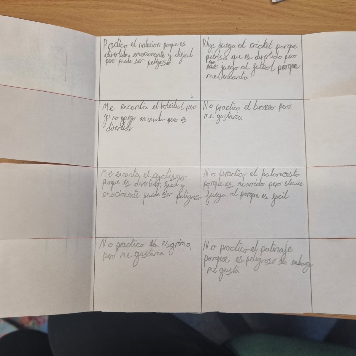 Yr 5 last lesson today! They worked on making flap books about sports!