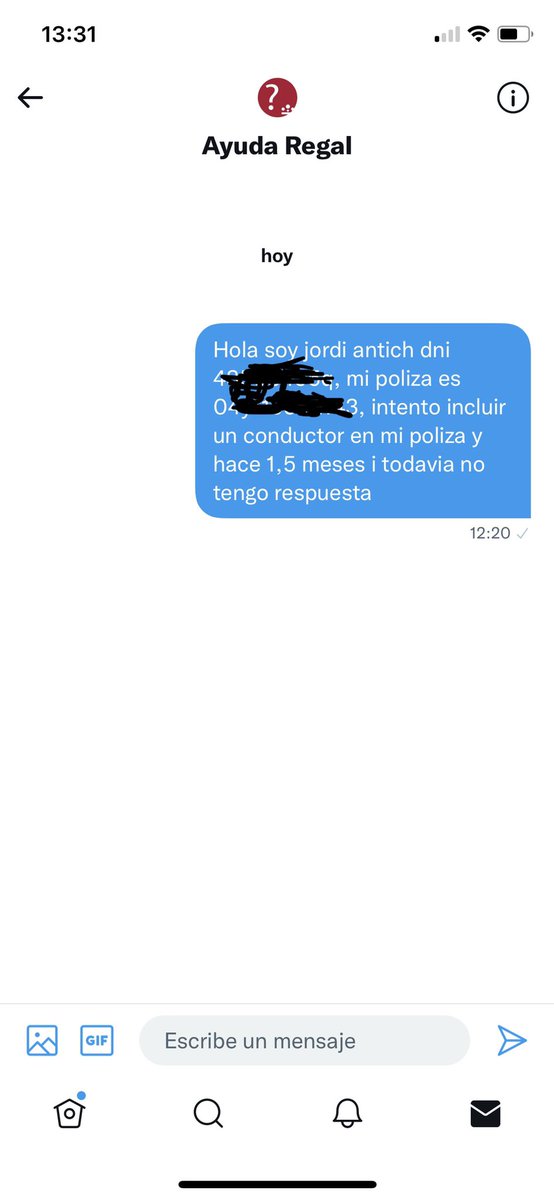 Jordiantich's tweet photo. @regalseguros @Ayuda_Regal Fet per privat t adjunto pantalla https://t.co/3EKVGbz5EN