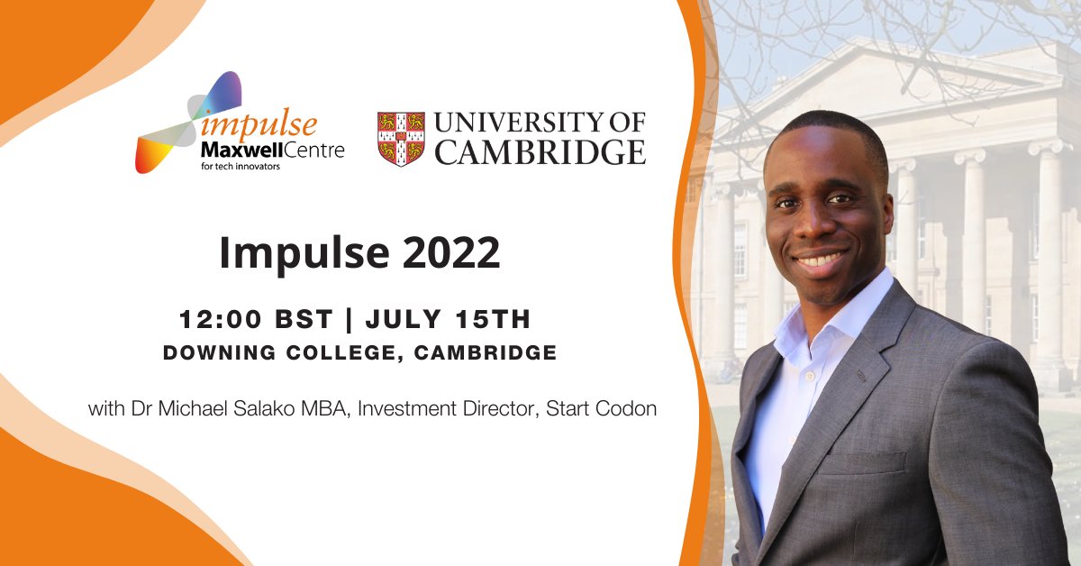 StartCodon's tweet photo. Today, our #Investment Director, Dr Michael Salako, is part of a panel of #investors, #entrepreneurs and innovators providing feedback to founders pitching their #business ideas at #Impulse2022, at Downing College at @Cambridge_Uni: https://t.co/TmcM3gdPMB
Good luck everyone! https://t.co/iK7SPzIeIT
