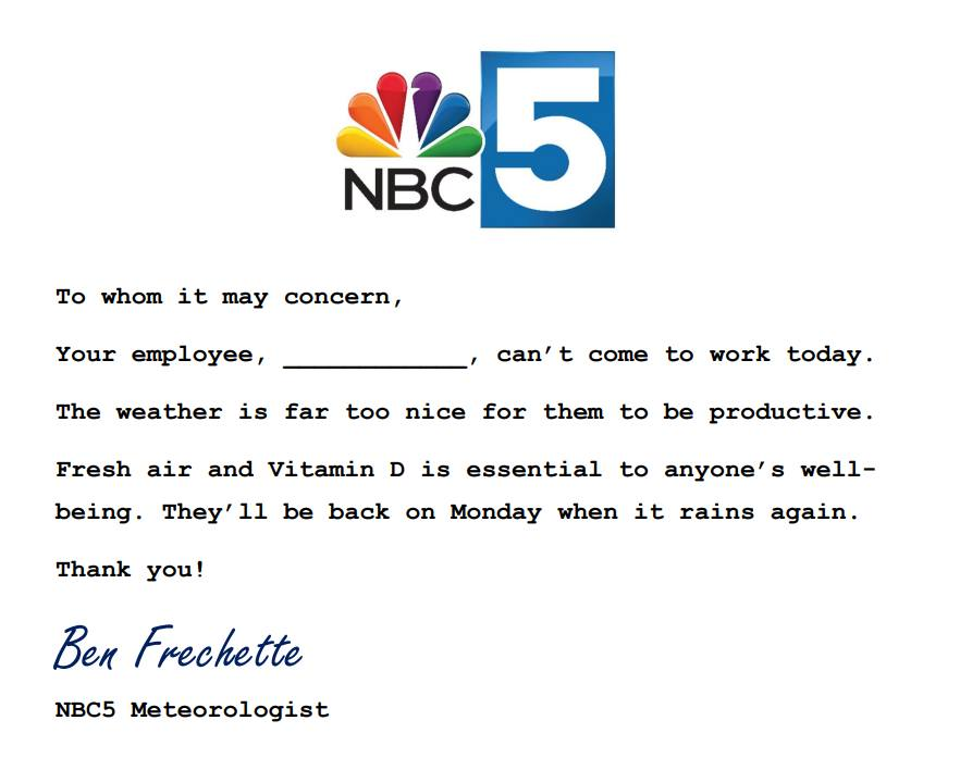 Ben Frechette NBC5 tweet media