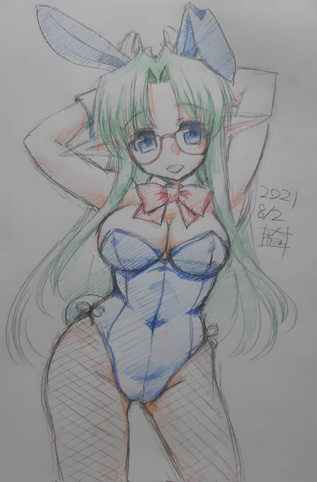 #真正面を載せて5rt来たら強者
ノープランで描いちゃう。正面顔の鼻の処理は毎回悩む。 