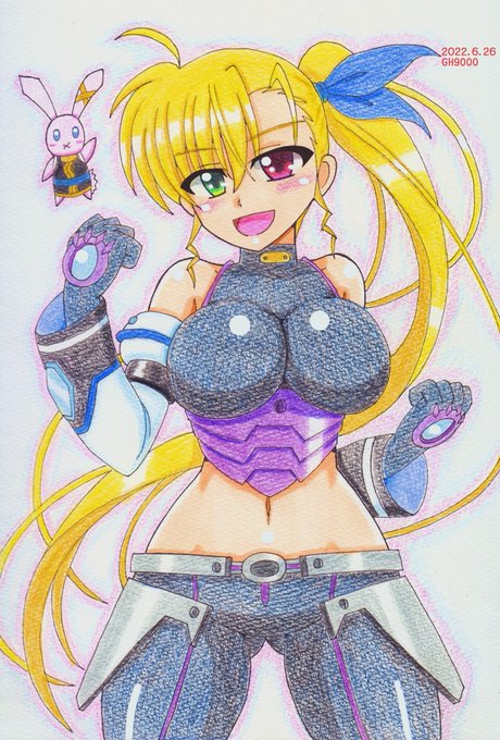 先日のサンぽん姐さんのお誕生日祝いに描かせて頂いた大人モードヴィヴィオさんの軽量バリジャケVer,です。 