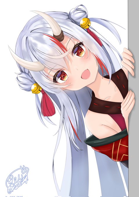 百鬼あやめ 「| ε:) ニョキ#百鬼絵巻 #百鬼あやめ #ホロライブ