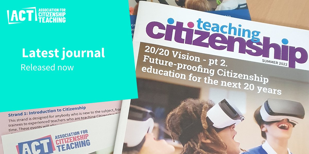 Members should have received issue 55 of the #TeachingCitizenship journal now! 
Read taster article by @emoorse01 'DfE Climate Education Strategy and Citizenship- what every school needs to know' here bit.ly/3Oa3igh
#SustainableCitizenship