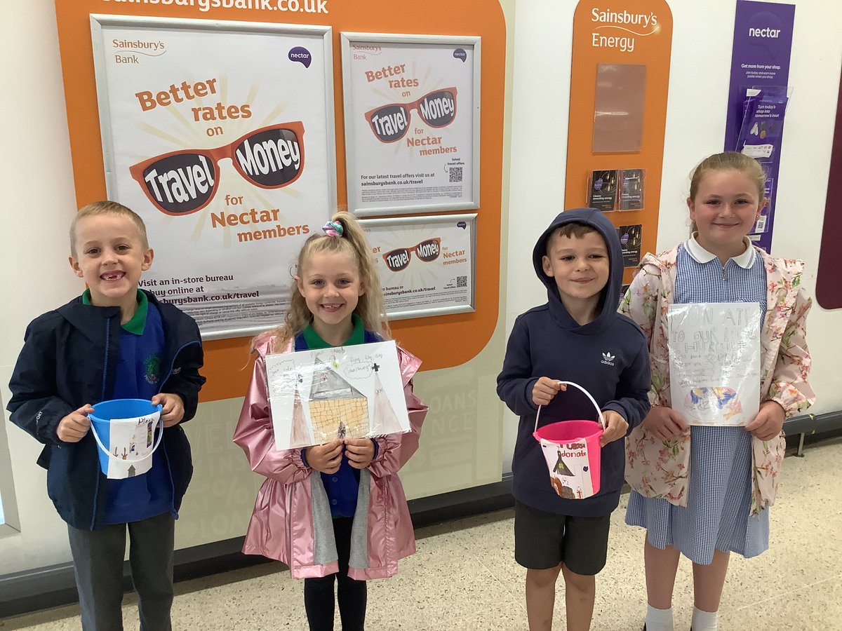 throckleyprim's tweet photo. Year 2 have been at @sainsburys this morning raising money for St Mary the Virgin Church in Throckley. Their goal is to raise enough money to fix the broken stained glass window. They will be back this afternoon to get more donations! @Revalliharding #ThriveAtThrockley https://t.co/4IQvttVzx6