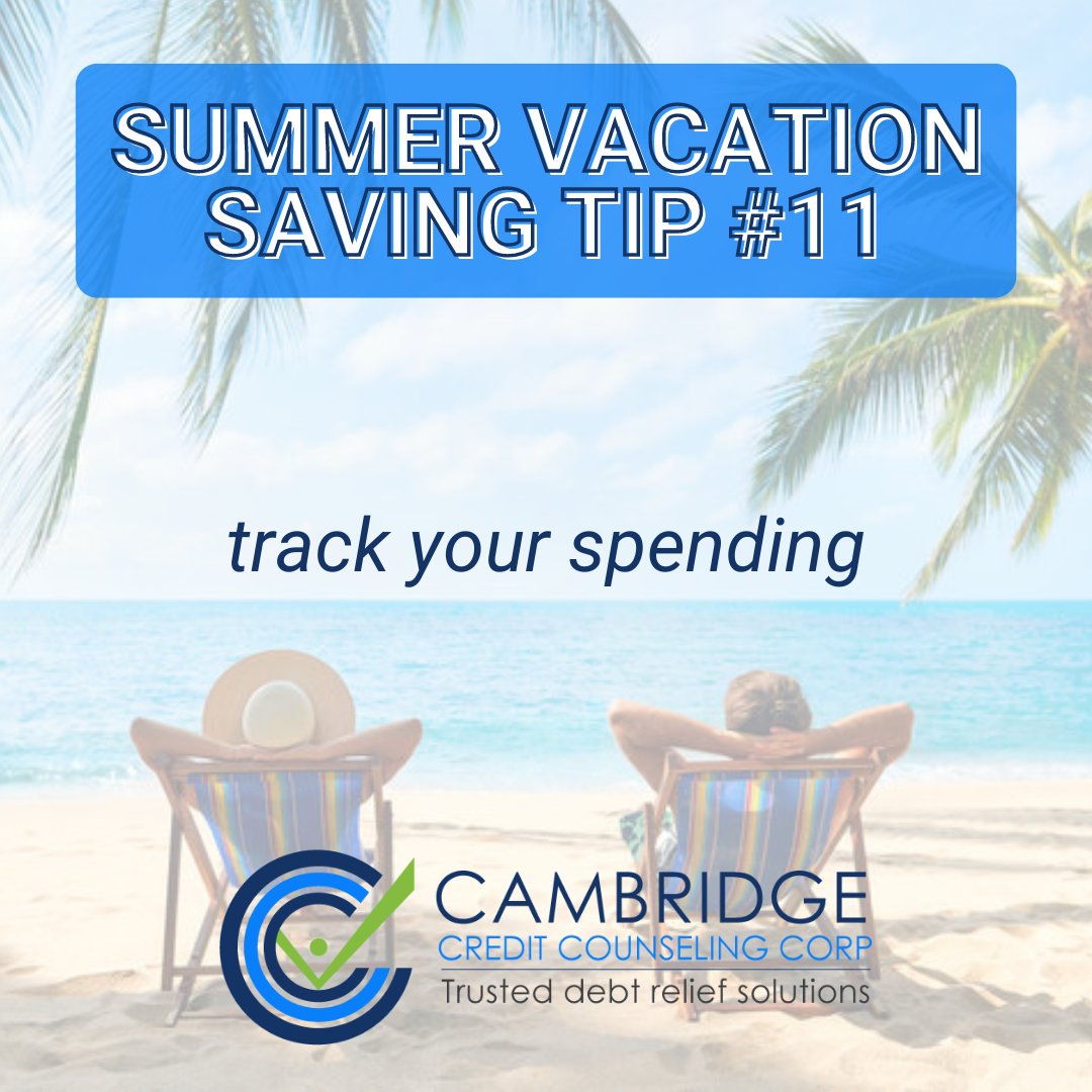 CambridgeCredit's tweet image. SUMMER SAVING TIP #11: track your spending.

You can't change what you don't measure. Start a spreadsheet and log your expenses. This will make you more aware of your summer spending habits and you will be more likely to stick to your budget.

#SummerBudget #VacationBudget