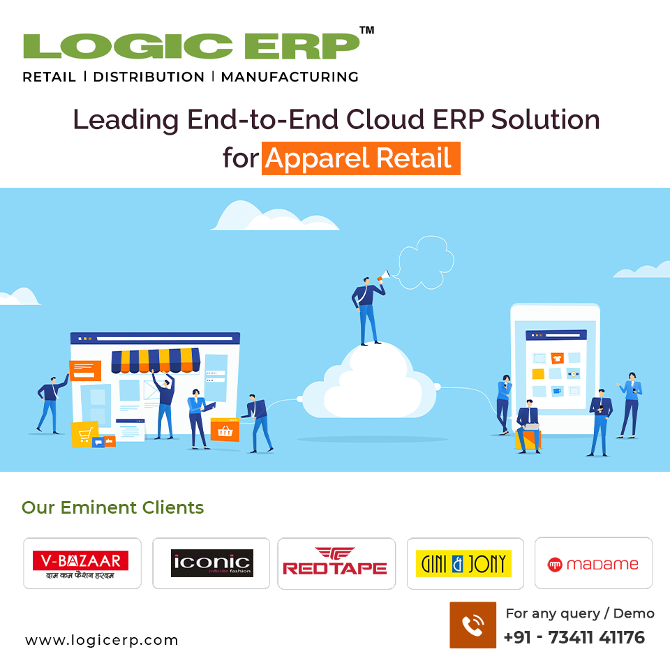 Logicerp's tweet image. Highly Customizable ERP Solution for Apparel Retail. Call now for Demo: 7341141176.
#apparelretailsoftware #apparelsoftware #cloudsoftware #cloudsolutions #garmentsoftware #footwearsoftware #apparelmanagementsoftware