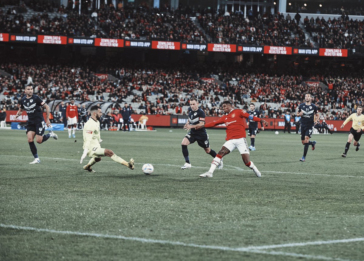 ManUtd's tweet photo. Nicely finished, @MarcusRashford 🎯

#MUFC || #MUTOUR22 https://t.co/kBMOI6zTmr