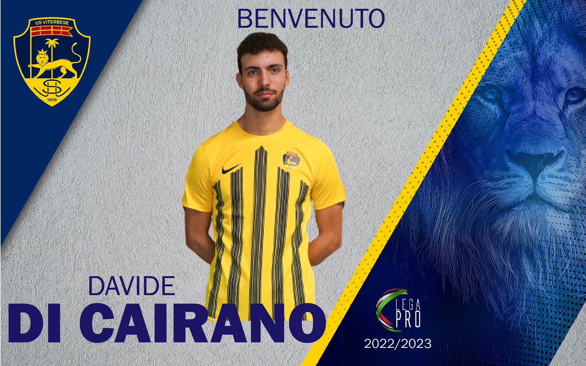 USViterbese's tweet photo. Comunicato ufficiale – Di Cairano nuovo acquisto gialloblù

Nuovo arrivo in casa Viterbese Calcio. Si tratta del centrocampista centrale Davide Di Cairano. 
https://t.co/2qE2B3KtOy

Ufficio Stampa Us Viterbese Calcio https://t.co/9I0AHVW4WK