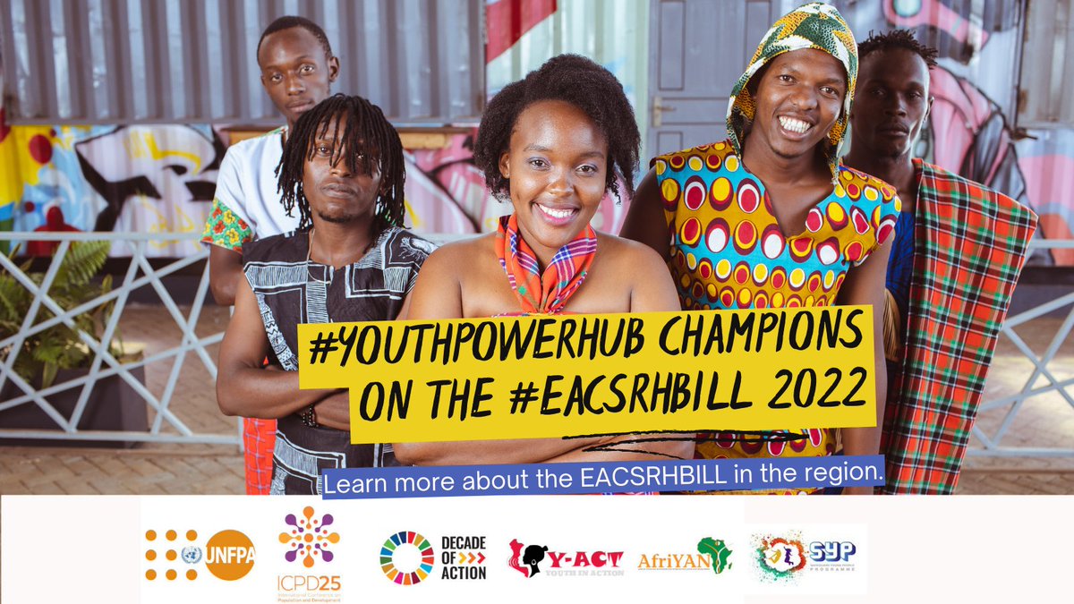 #YouthPowerHub, in collaboration with <a href="/AfriYANESA/">AfriYAN</a> @YouthActKE <a href="/UNFPA_ESARO/">UNFPA East and Southern Africa</a> and our regional YP Champions are launching a month- long campaign that seeks to educate and interact with #YouTh on matters #EACSRHBILL.